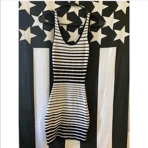 Sparkled Black & Silver Striped Bodycon